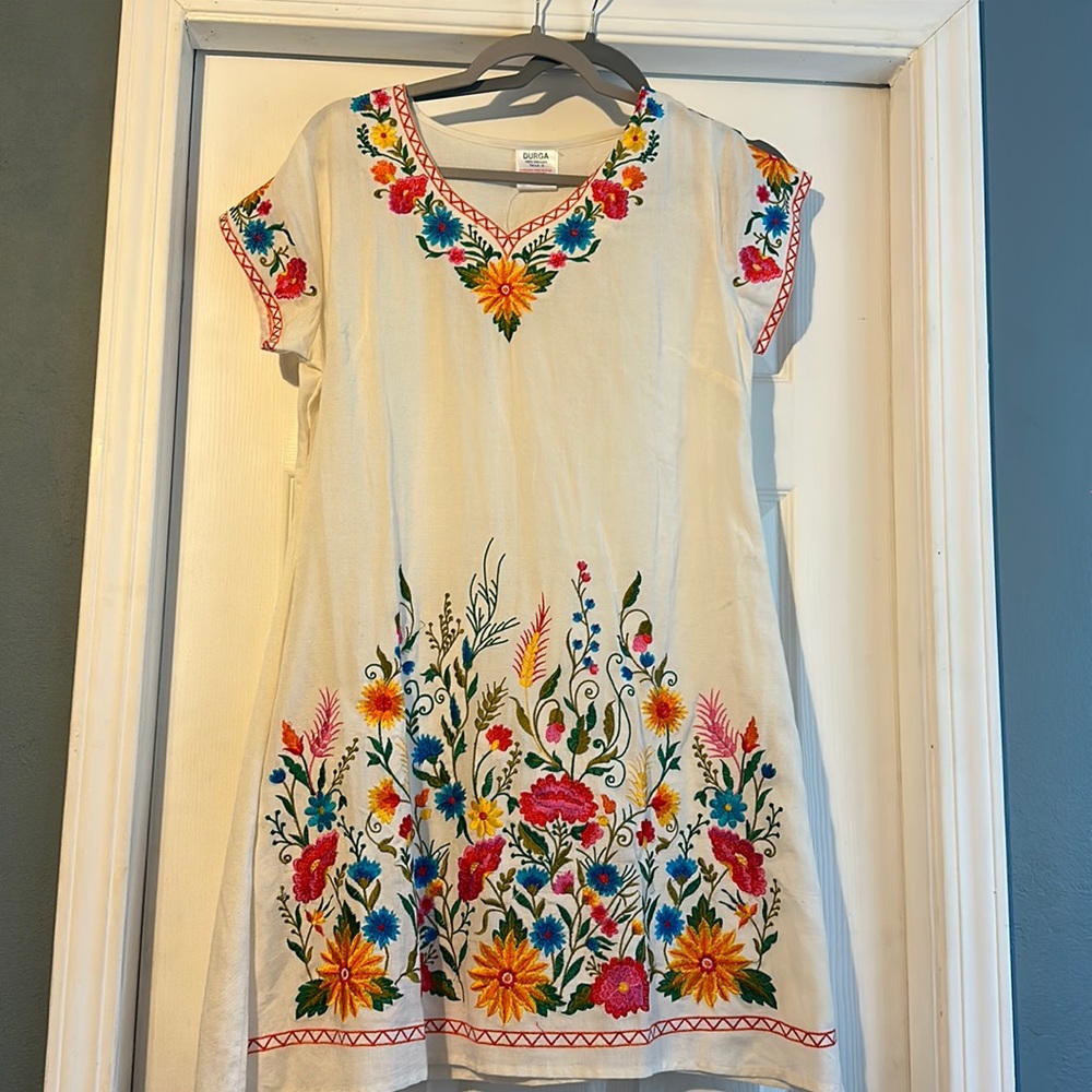 Embroidered Mexican dress